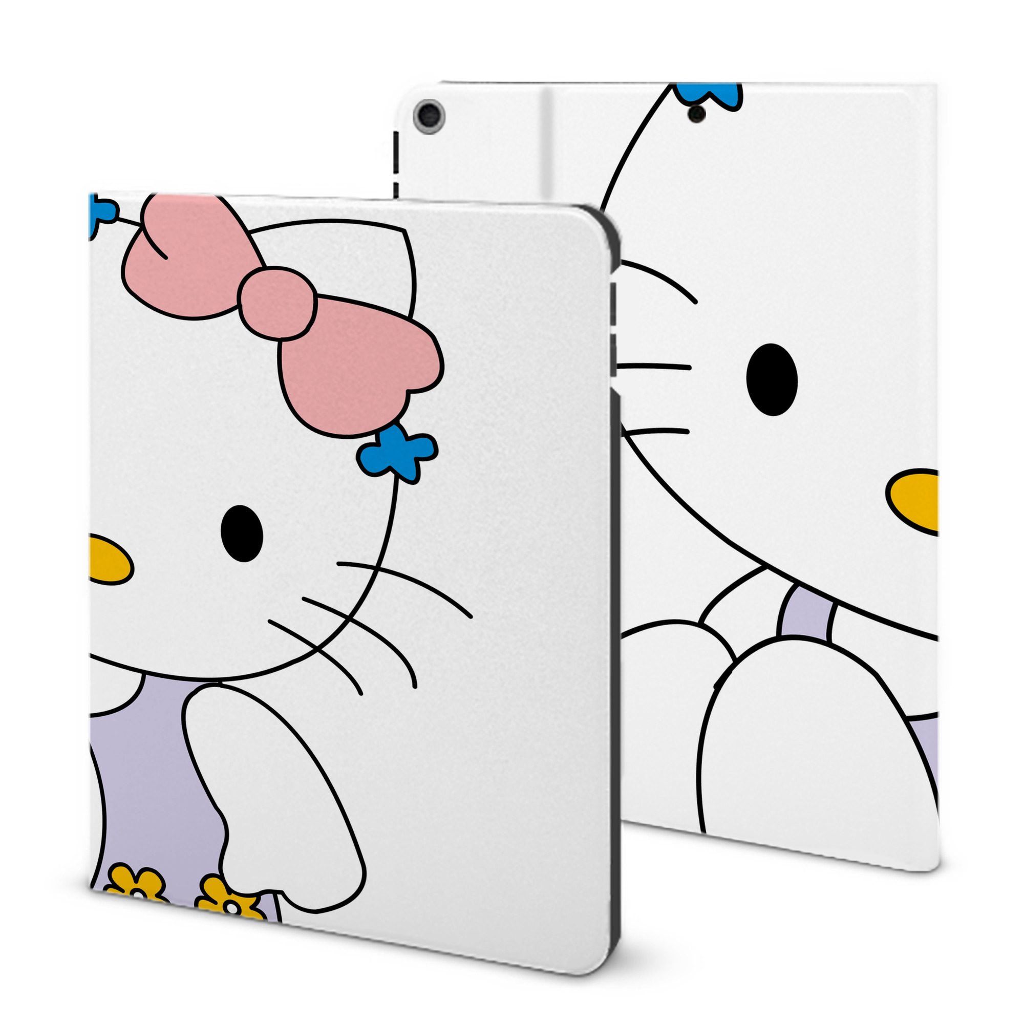 （画像用） Hello Kitty ハローキティ IPad ケース ブック型 PUレザー TPU 耐衝撃 軽量 薄型 ペン収納なし 全面保護 IPad 各モデル対応